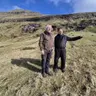 Við Tórði á túri í lembing í Skarðhaga