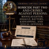Criminal Law Fall Launch: Homicide Part Two and Crimes Against Persons: Manslaughter, Assault, Battery, Kidnapping, and Sexual Offenses