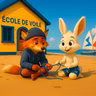 Petit Lapin fait de la voile
