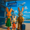 Petit Lapin prend l'avion