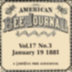 American Bee Journal, Vol. XVII, No. 3 , January 19, 1881, The by Various