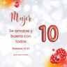 Virtud 10: Se amable y buena con todos.