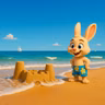 Petit Lapin à la plage