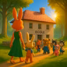 Petit Lapin à l'école