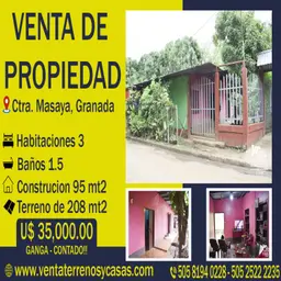 se vende propiedad en ctra. masaya, granada