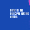 DUTIES OF THE PRINCIPAL NURSING OFFICER