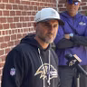 Luke Jones and Nestor go camping with Lamar and Coach Minter as Ravens hit field in Owings Mills with Super Bowl belief